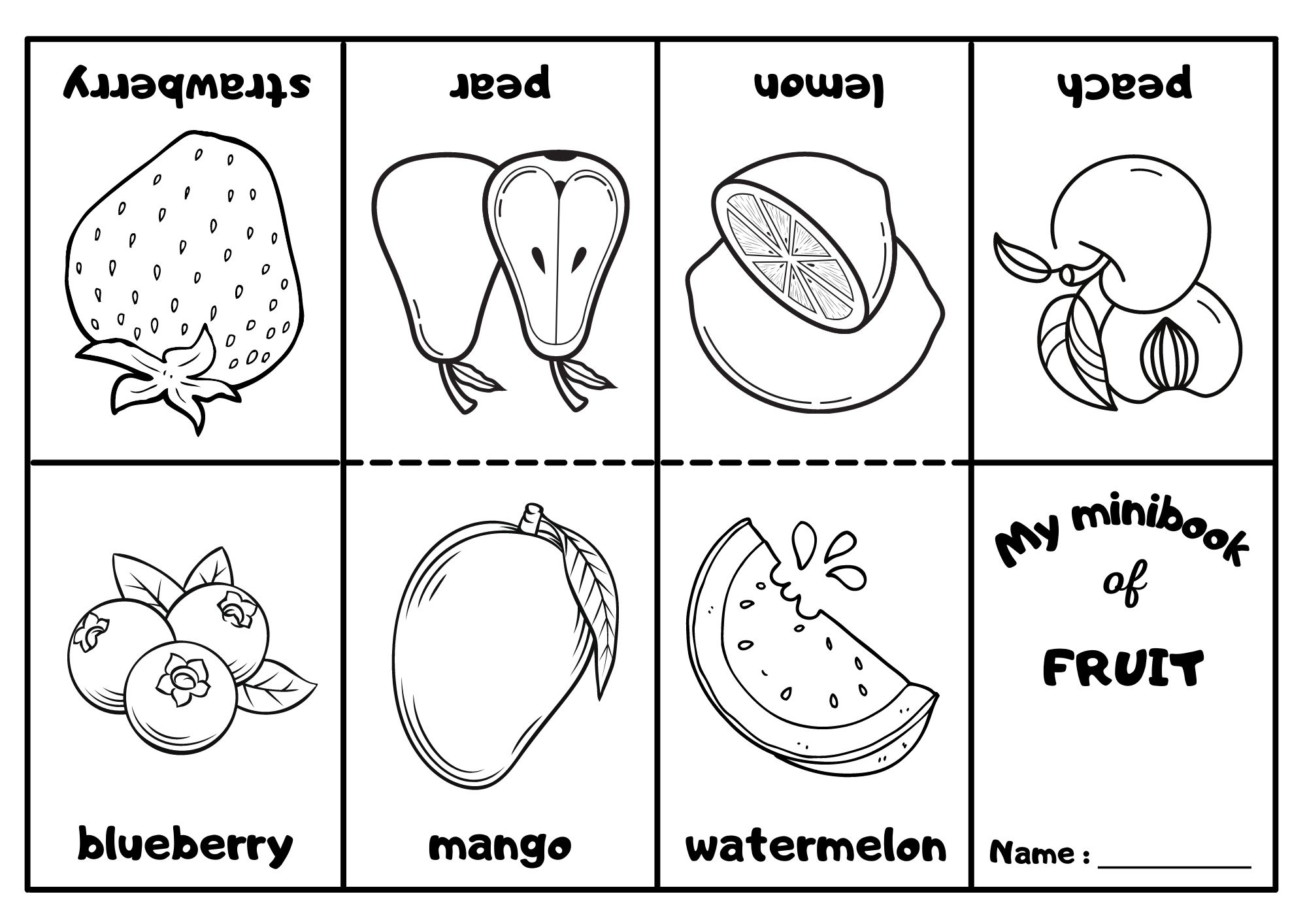 Fruit Mini Coloring Book 2
